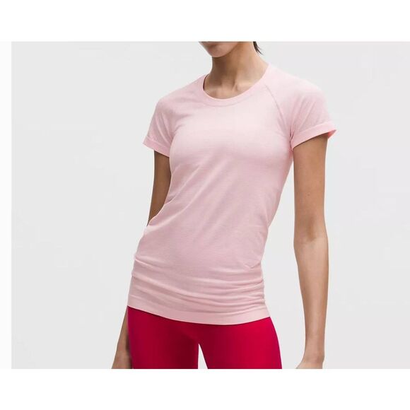 lululemon athletica Tops - Lululemon Swiftly Tech Short Sleeve 2.0 Hip Length Pink Pearl Size 8
